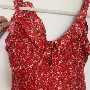 Cute Red floral mini dress